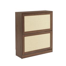 Meuble à chaussures HARIA effet noyer