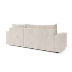 Canapé d'angle TEO convertible velours beige 4 places