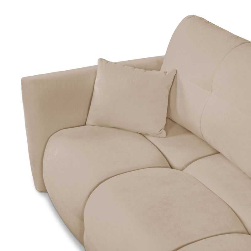 Canapé droit convertible COMO 3 places tissu chenille grège