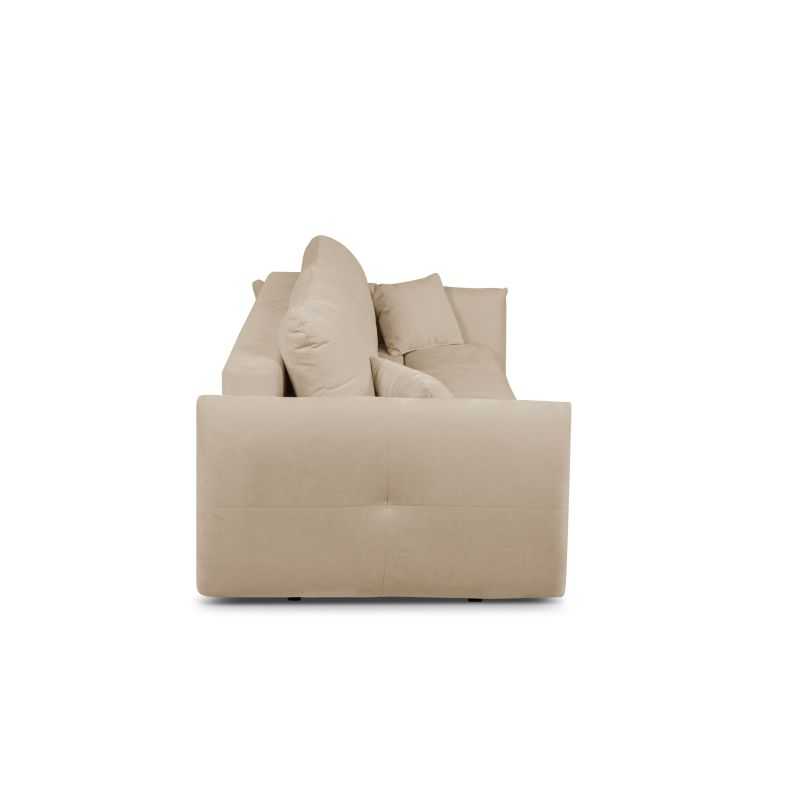 Canapé droit convertible COMO 3 places tissu chenille grège