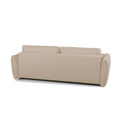 Canapé droit convertible COMO 3 places tissu chenille grège