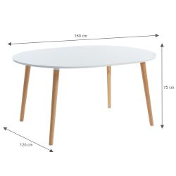 Table extensible ORACLE laqué blanc mat 120 à 160cm