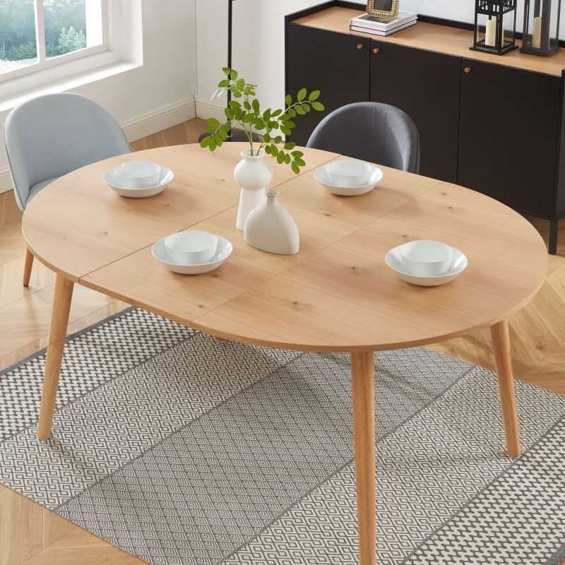 Table extensible ORACLE placage chêne 120 à 160cm