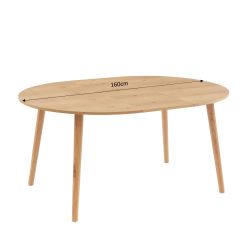 Table extensible ORACLE placage chêne 120 à 160cm