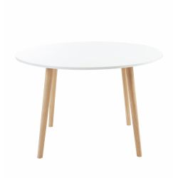 Table à manger ORATELLO laqué blanc mat 120cm