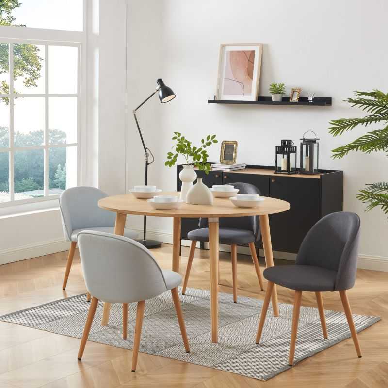 Table à manger ORATELLO placage chêne 120cm