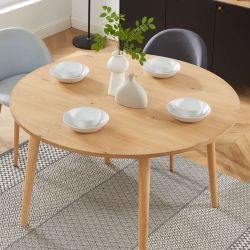 Table à manger ORATELLO placage chêne 120cm