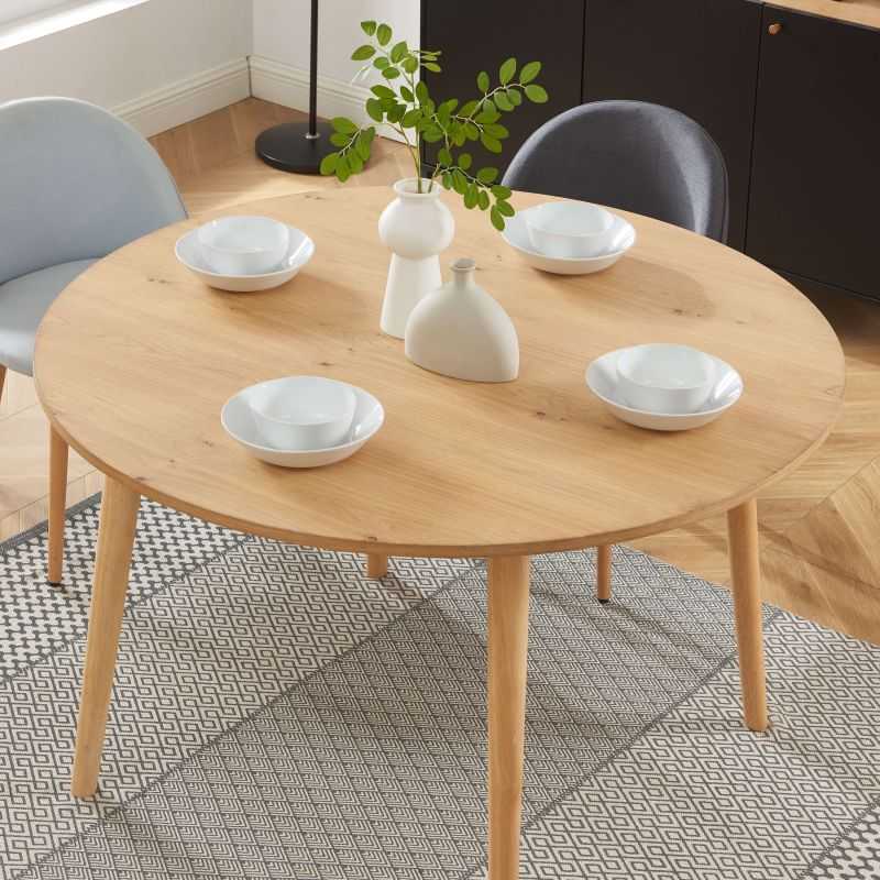 Table à manger ORATELLO placage chêne 120cm