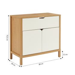 Meuble sous lavabo KILDA blanc effet chêne 