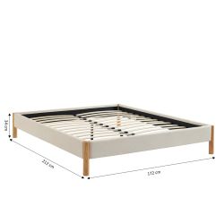 Lit BOWI tissu kaki 160200 sommier inclus