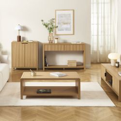 Console UTICA effet chêne 2 tiroirs 120cm