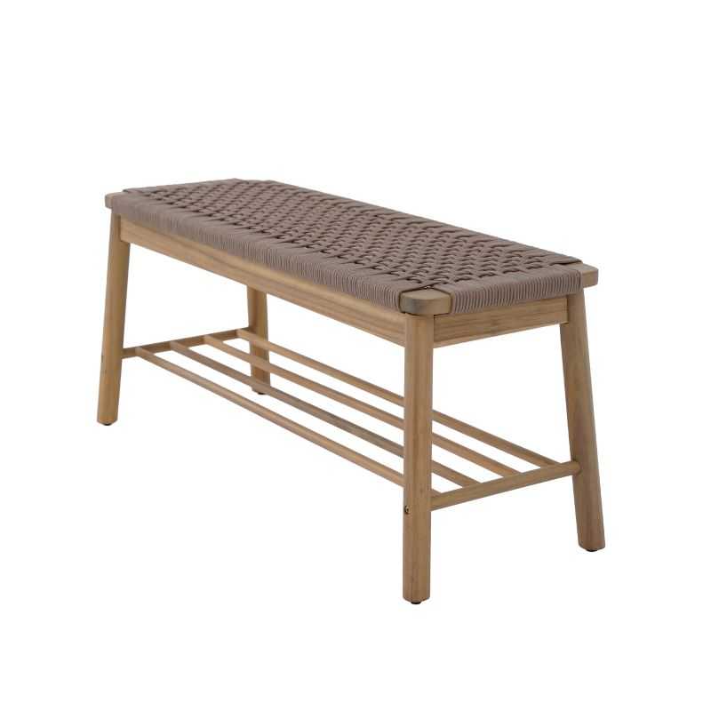 Banc TAVAO en corde marron clair