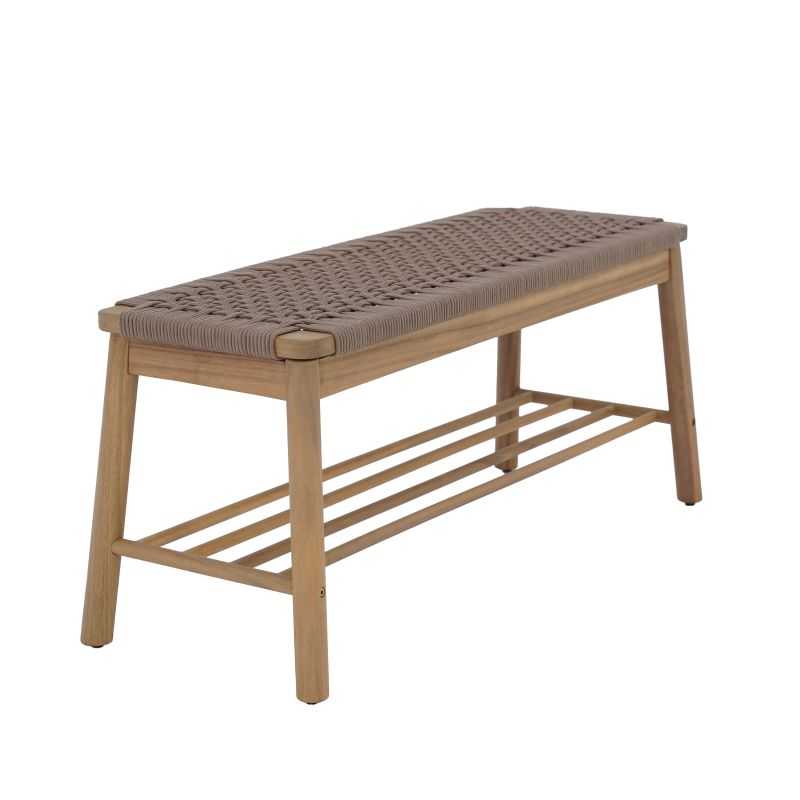 Banc TAVAO en corde marron clair