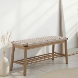 Banc TAVAO en corde beige