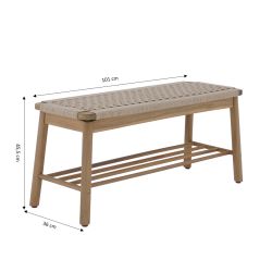 Banc TAVAO en corde beige