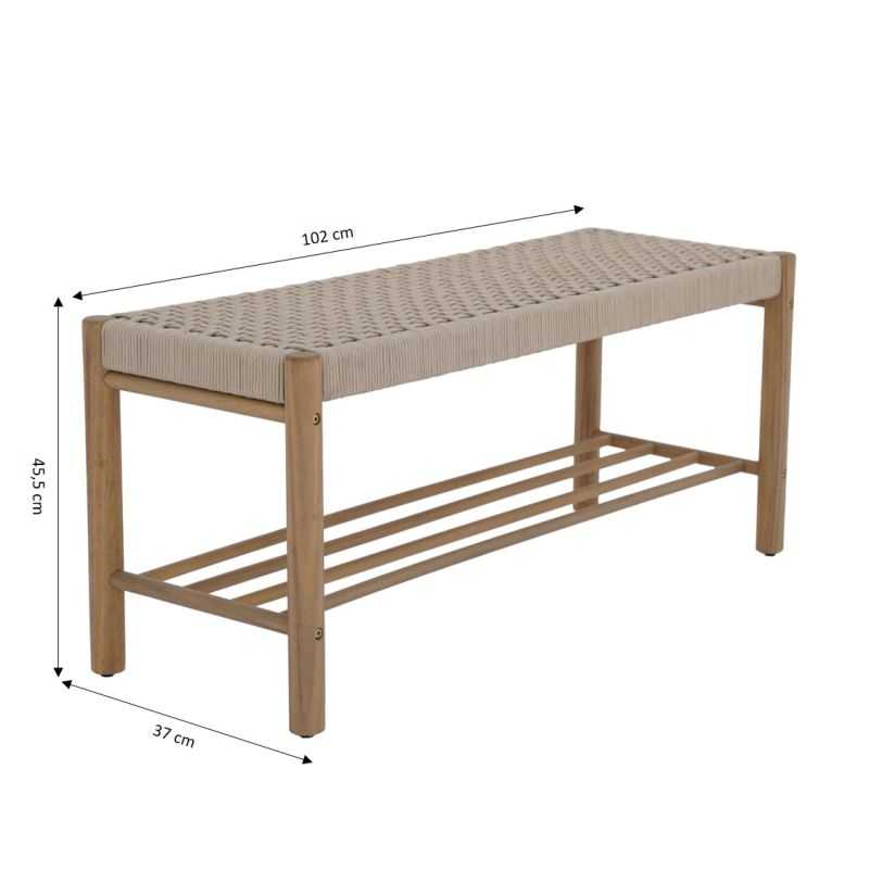 Banc TONGO en corde beige