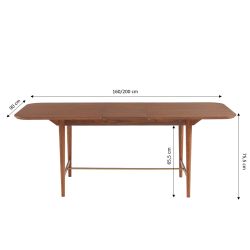 Table à manger extensible JILL placage frêne 160 à 200cm