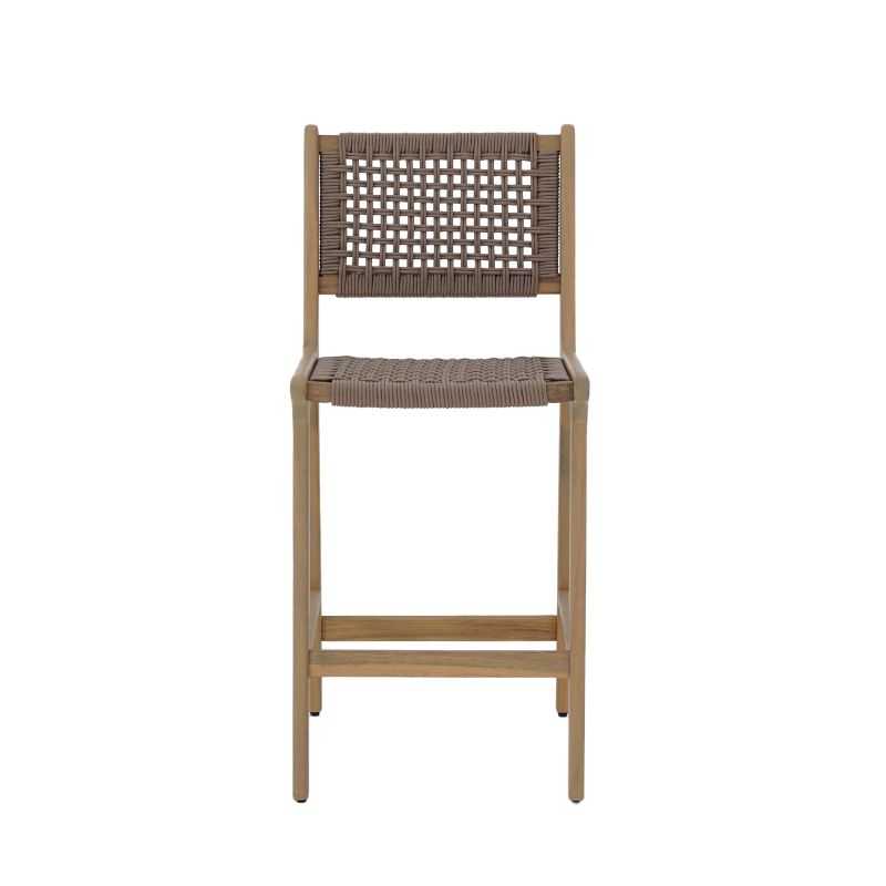 Lot de 2 tabourets de bar KUTA en corde marron clair hauteur d'assise 66 cm