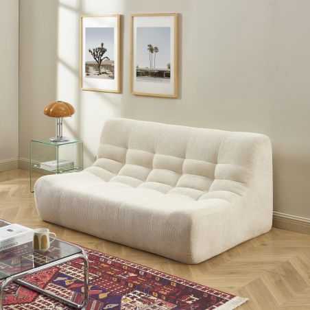 Banquette JANIS modulable 2 places tissu chenille écru