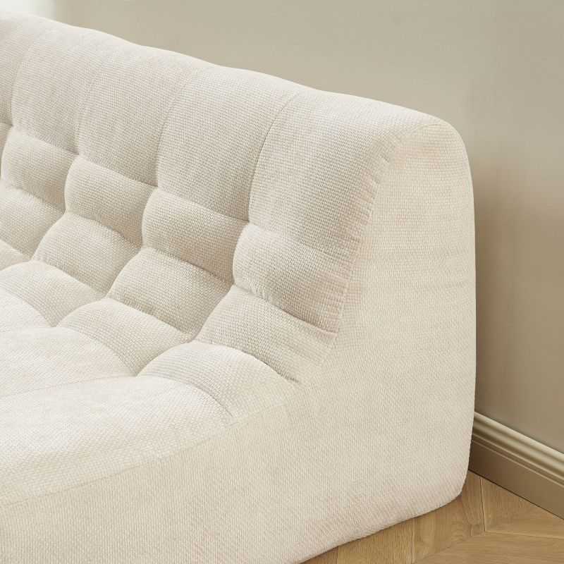 Banquette JANIS modulable 2 places tissu chenille écru