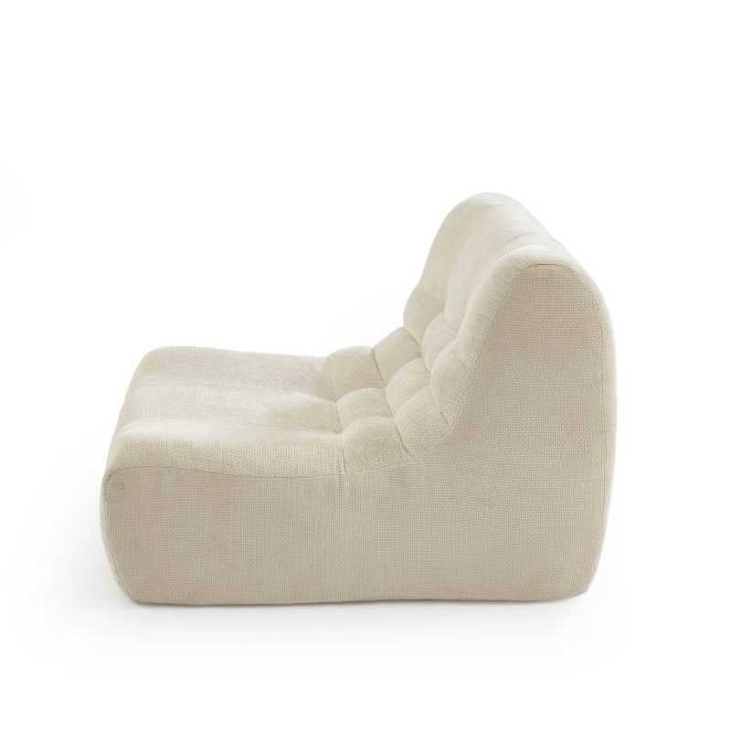 Chauffeuse JANIS modulable 1 place tissu chenille écru