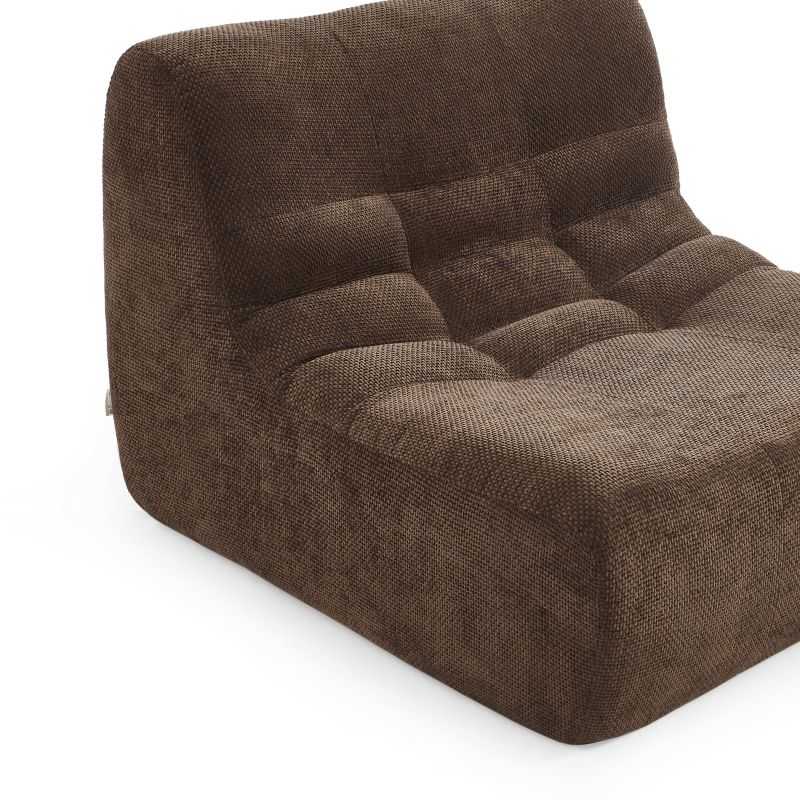 Chauffeuse JANIS modulable 1 place tissu chenille marron