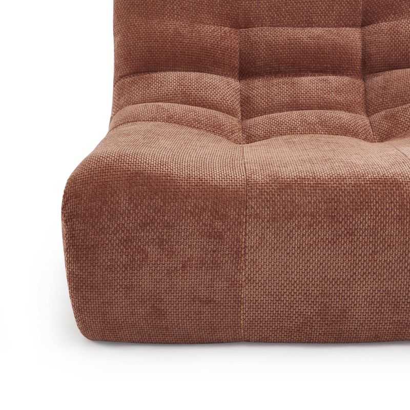 Chauffeuse JANIS modulable 1 place tissu chenille terracotta