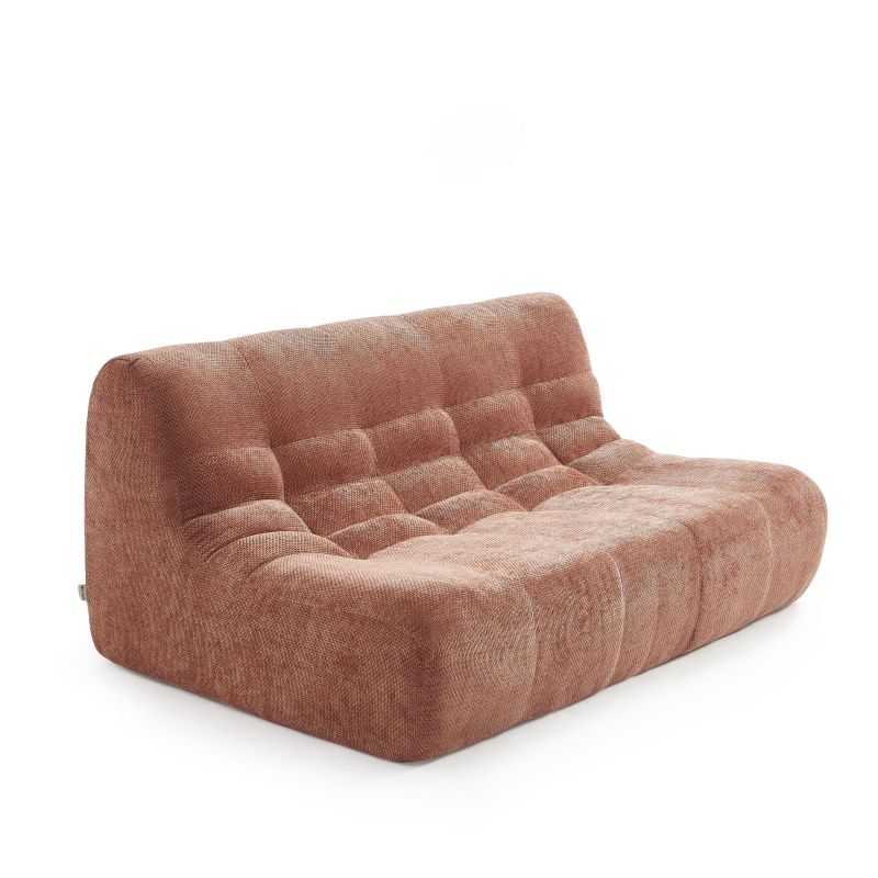 Banquette JANIS modulable 2 places tissu chenille terracotta