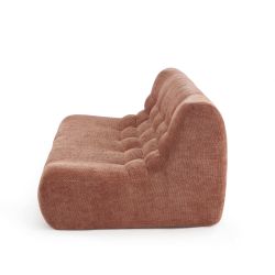 Banquette JANIS modulable 2 places tissu chenille terracotta