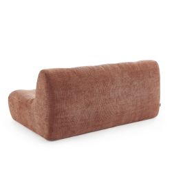 Banquette JANIS modulable 2 places tissu chenille terracotta