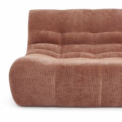 Banquette JANIS modulable 2 places tissu chenille terracotta