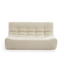Banquette JANIS modulable 2 places tissu chenille écru