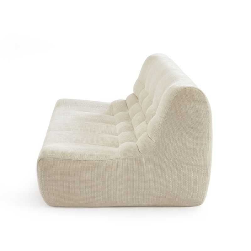 Banquette JANIS modulable 2 places tissu chenille écru