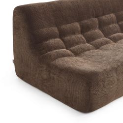 Banquette JANIS modulable 2 places tissu chenille marron