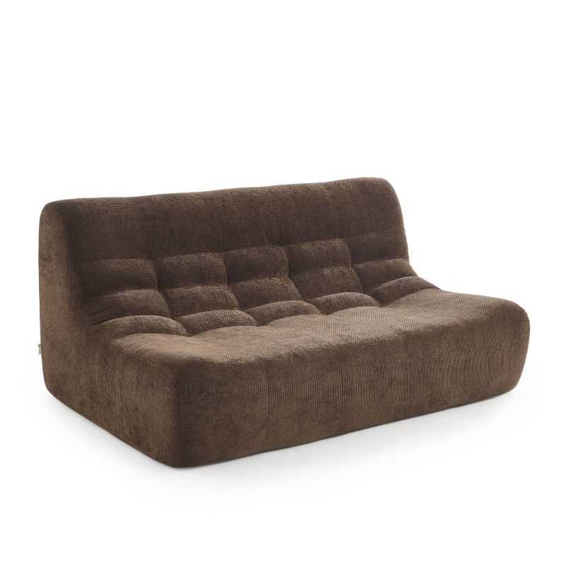 Banquette JANIS modulable 2 places tissu chenille marron