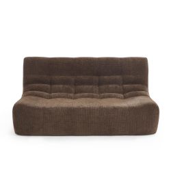 Banquette JANIS modulable 2 places tissu chenille marron