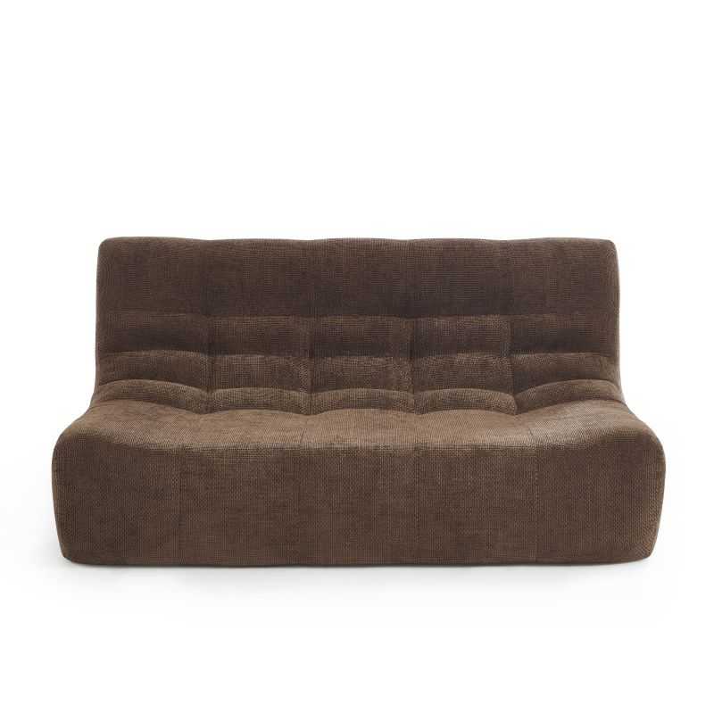 Banquette JANIS modulable 2 places tissu chenille marron
