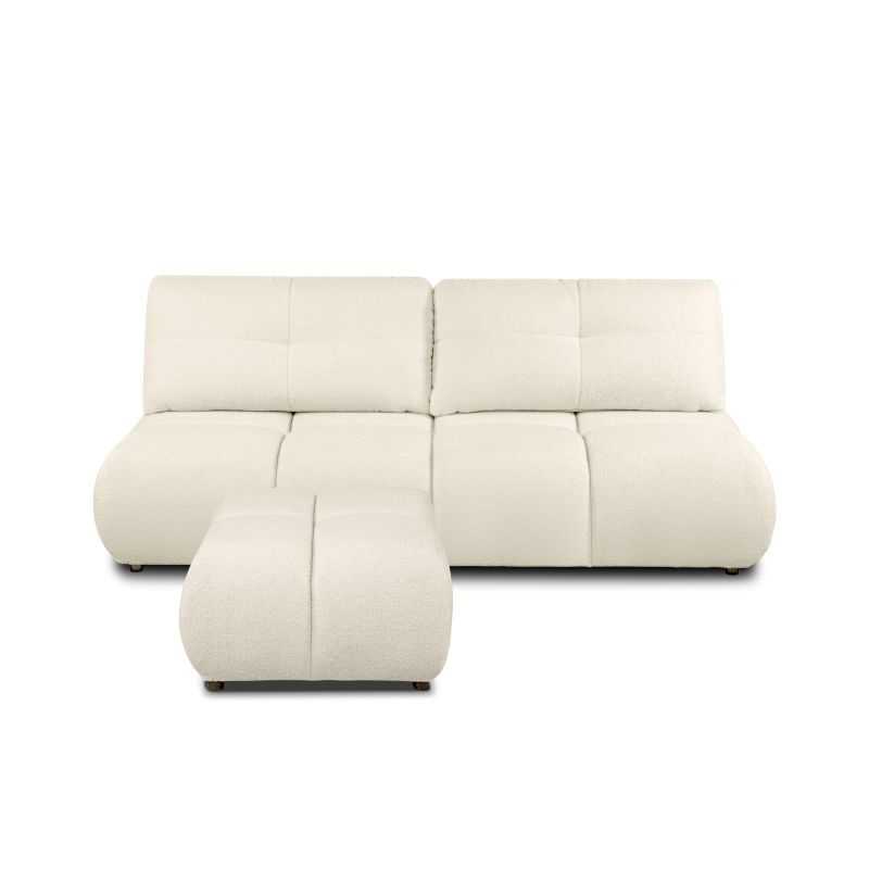 Pouf TASCA tissu bouclette grège