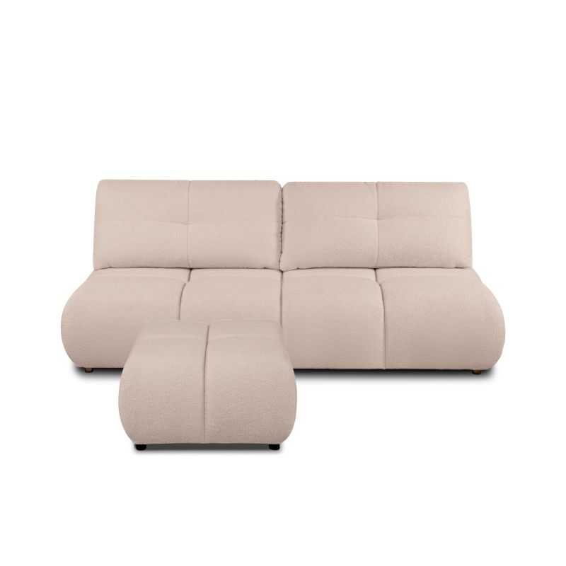 Pouf TASCA tissu bouclette taupe