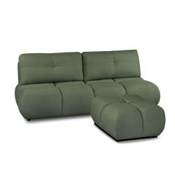 Pouf TASCA tissu bouclette vert kaki