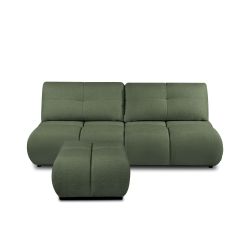Pouf TASCA tissu bouclette vert kaki