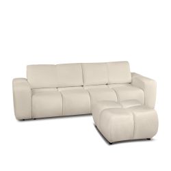 Canapé droit convertible SORELLA 3 places tissu chenille grège