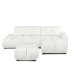 Pouf SORELLA tissu chenille écru