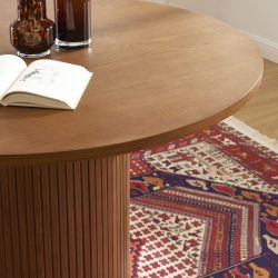 Table à manger ERNEST ronde placage frêne foncé 120cm