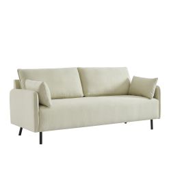 Canapé droit fixe GABIN 3 places tissu beige