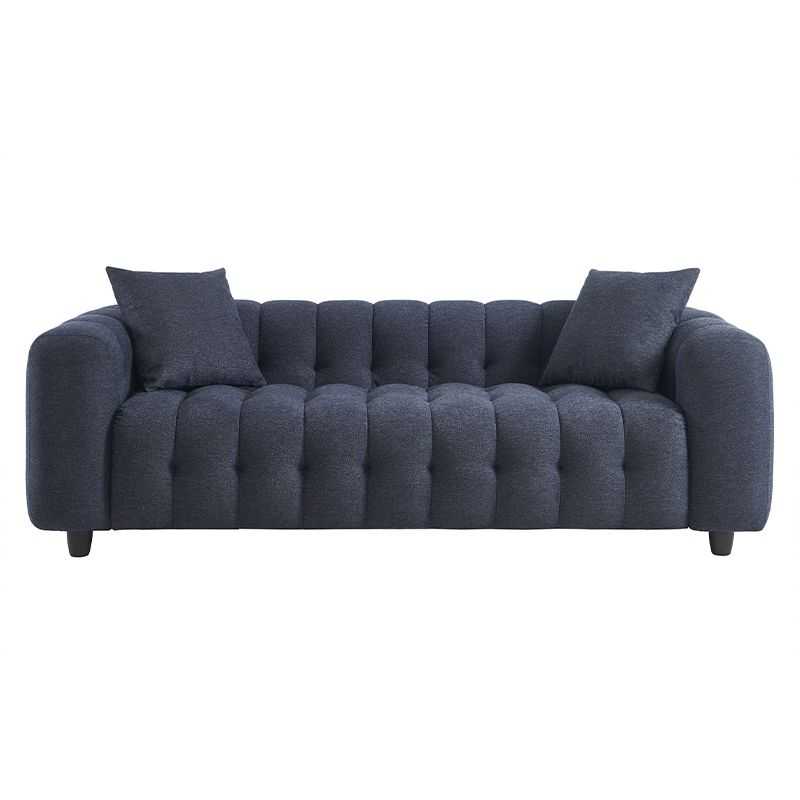 Canapé droit TOBI 3 places en tissu bleu