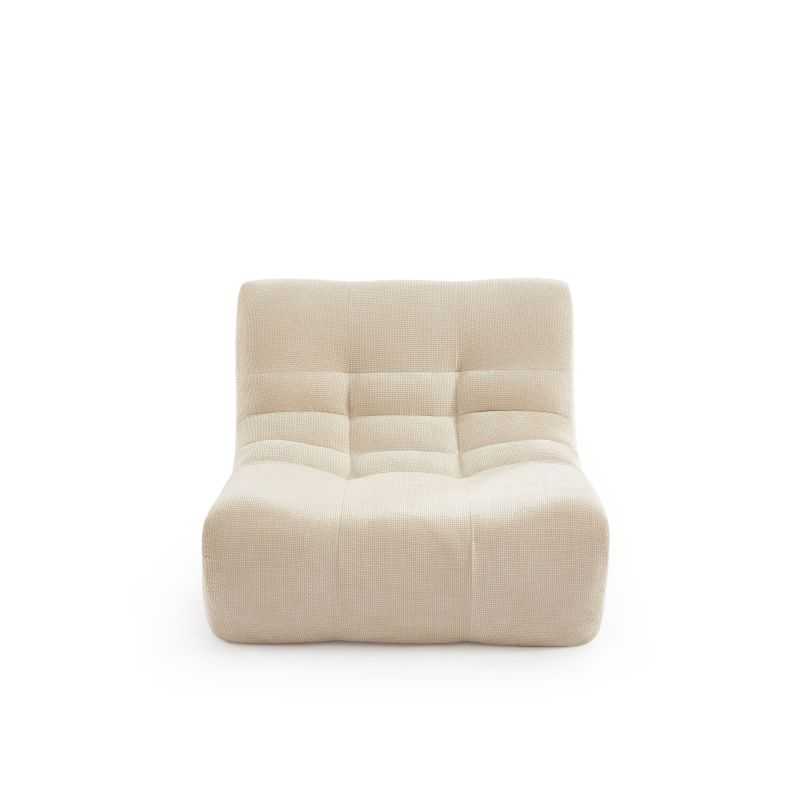 Chauffeuse JANIS modulable 1 place tissu chenille écru