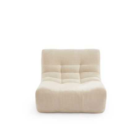 Chauffeuse JANIS modulable 1 place tissu chenille écru