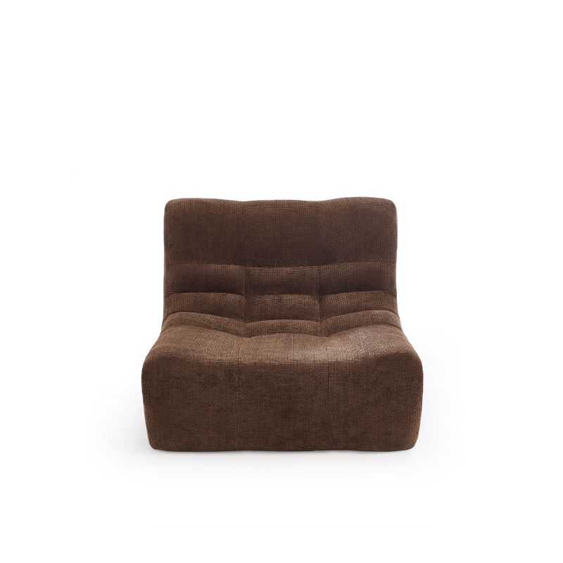 Chauffeuse JANIS modulable 1 place tissu chenille marron