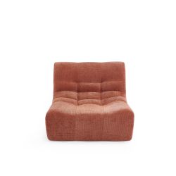 Chauffeuse JANIS modulable 1 place tissu chenille terracotta